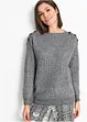 Oversize svetr s knoflíky, bonprix
