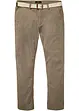 Strečové chino kalhoty s opaskem, Regular Fit, Straight, bonprix
