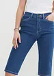 Džínové bermudy Slim Fit, High Waist, ke kolenům, bonprix