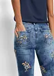 Džíny Slim Fit s květinovou výšivkou, bonprix