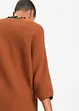 Oversize žebrovaný svetr ze směsi s viskózou, bonprix