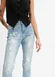 Džíny s potiskem, Straight, Mid Waist, bonprix