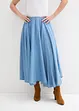 Džínová sukně s pohodlným pasem, High Waist, bonprix