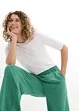 Široké kalhoty ze strukturovaného žerzeje, High Waist, bonprix