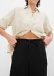 Kalhoty ze strukturovaného žerzeje s gumou v pase a šňůrkou, High Waist, bonprix