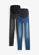 Těhotenské jeggings s bavlnou (2 ks), Skinny, bonprix