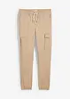 Slim Fit strečové kalhoty bez zapínání a s cargo kapsami, Straight, bonprix
