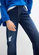 Džíny Straight, Mid Waist, zkrácená délka, bonprix