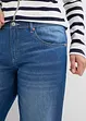 Džíny Straight, Mid Waist, pohodlný pas, malý podíl streče, zkrácené, bonprix
