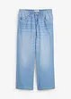 Džíny Straight, Mid Waist, pohodlný pas, malý podíl streče, zkrácené, bonprix