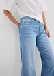 Džíny Straight, Mid Waist, pohodlný pas, malý podíl streče, zkrácené, bonprix