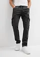 Strečové cargo džíny bez zapínání, Regular Fit, Tapered, bonprix