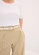 Kalhoty se sklady u pasu a s podílem lnu, bonprix