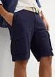 Cargo bermudy s podílem lnu a s páskem, Regular Fit, bonprix