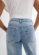 Džíny Loose, Straight, Mid Waist, nízký podíl streče, bonprix