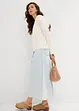 Džínová midi sukně, Mid Waist, Super Soft, bonprix