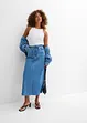 Džínová midi sukně, Mid Waist, Super Soft, bonprix