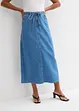 Džínová midi sukně, Mid Waist, Super Soft, bonprix