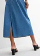 Džínová midi sukně, Mid Waist, Super Soft, bonprix