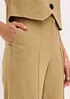 Kalhoty se lnem a sklady u pasu, High Waist, bonprix