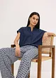 Halenka se skrytou knoflíkovou légou, krátký rukáv, bonprix