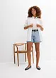 Džínové šortky High Waist, nízký podíl streče, bonprix