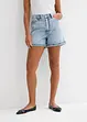Džínové šortky High Waist, nízký podíl streče, bonprix
