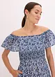 Boho midi šaty s výstřihem Carmen, z lehké bavlny, bonprix