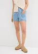 Džínové šortky, High Waist, pohodlný pas, bonprix