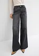 Džíny Wide Leg, Mid Waist, malý podíl streče, dlouhá délka, bonprix