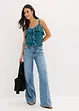 Džíny Wide Leg, Mid Waist, Low Stretch, Full Length, bonprix