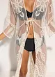 Transparentní plážové kimono s krajkou, bonprix