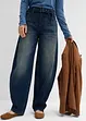 Džíny Barrel s páskem, Mid Waist, bonprix