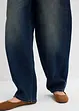 Džíny Barrel s páskem, Mid Waist, bonprix