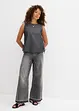Džíny Wide Leg, High Waist, zkrácené, bonprix
