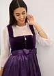 Kroj ve stylu dirndl se sametem, v délce midi (2dílná souprava), bonprix